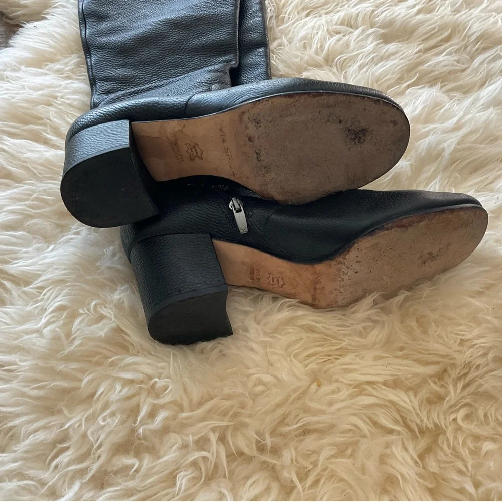 Via Spiga over the knee boots leather black boot - Picture 9 of 13